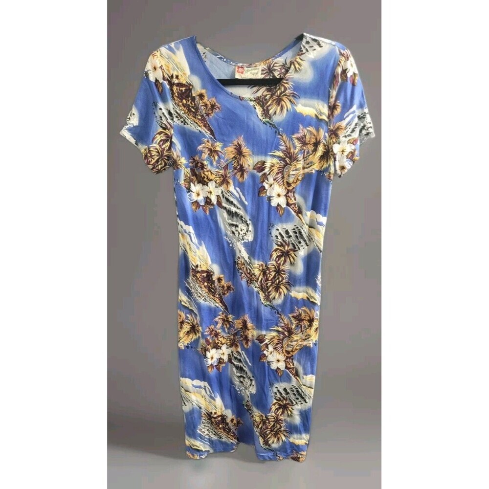 Hilo Hattie The Hawaiian Original Women's Medium Vintage Blue Floral Dress